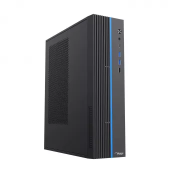 Akyga AK-302-01BL SFF PC-ház, Micro-ATX / Mini-ITX, USB-C + 2x USB 3.0 + USB 2.0, tápegység nélkül, fekete