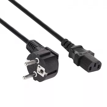 Akyga AK-PC-05S tápkábel, CEE 7/7 - IEC C13, réz 3 x 1,5 mm², 5 m, fekete