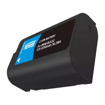 Newell csere akkumulátor DMW-BLK22 Panasonic Lumix kamerákhoz, 2200mAh, 7,2V, Li-Ion, fekete
