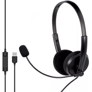 MOZOS MTX1091ECO vezetékes on-ear headset mikrofonnal USB-A