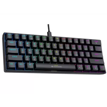 Tracer GameZone Claws 61 vezetékes mechanikus gamer billentyűzet, 60% elrendezés, Outemu Blue kapcsolók, RGB háttérvilágítás, fekete