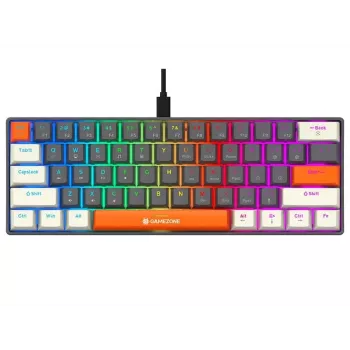 Tracer GameZone Claws 61 vezetékes mechanikus gamer billentyűzet, 60% elrendezés, kék kapcsolók, RGB háttérvilágítás, szürke