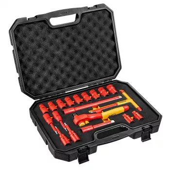 NEO TOOLS 1000V szigetelt dugókulcs-készlet, 19 részes, 1/2 inch hajtás, króm-vanádium acél, VDE-tanúsítvánnyal