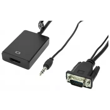 Accura VGA + minijack - HDMI 0,2 m video- és audiokonverter