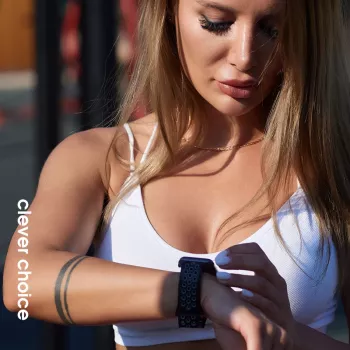Crong Duo Sport szíj Apple Watch 38/40/41/42 mm-hez (fekete/lime zöld)