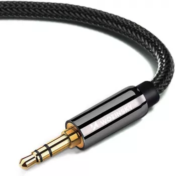Wozinsky szögletes AUX kábel (dugó-dugó) Mini Jack 2 m fekete