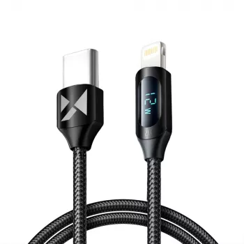Wozinsky WUCLC1 Lightning - USB-C kábel 36W 480Mb/s 1m fekete