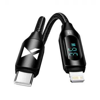 Wozinsky WUCLC1 Lightning - USB-C kábel 36W 480Mb/s 1m fekete