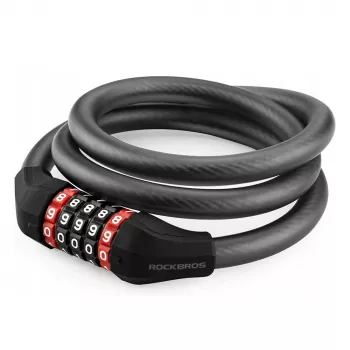 Rockbros RKS507-1BK kombinált kábeles zár 1,8m fekete