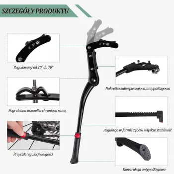 ROCKBROS kerékpártartó JC1005BK - fekete, állítható 345-400mm, alumíniumötvözet, csúszásmentes gumi láb, 24-29 inch kerekekhez