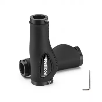 ROCKBROS mikroszálas bőr kerékpár markolat fekete 130 mm dupla lock-on ergonomikus MTB országúti kerékpár markolat