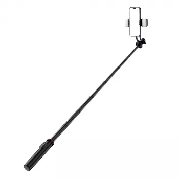 WOZINSKY WC12YDS szelfibot teleszkópos állvány 1,3 m alumíniumötvözet dupla LED-lámpával és telefontartóval - fekete