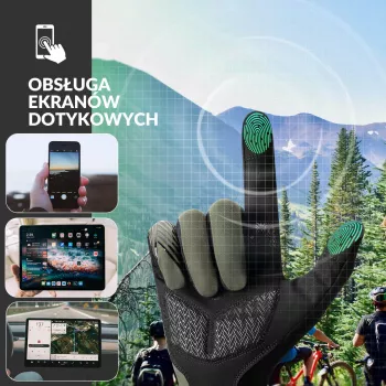 ROCKBROS félujjas kerékpáros kesztyű L méret zöld-fekete