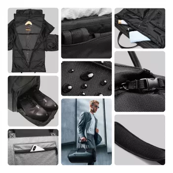 Wozinsky Premium Garment Duffel Bag 45L nedves rekeszes - fekete