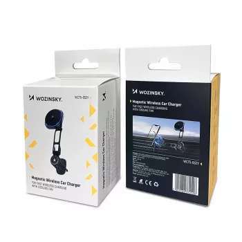 Wozinsky WCT5-6S2Y autós tartó Qi/MagSafe 15W vezeték nélküli töltővel és ventilátorral, szellőzőrácsra - fekete