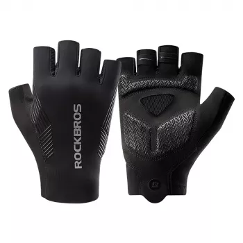 ROCKBROS kerékpáros kesztyű rövidujjas tavasz/nyár/ősz XXL fekete