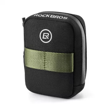 ROCKBROS Mini Saddle Bag with CO2 Cartridge Holder - Black/Green