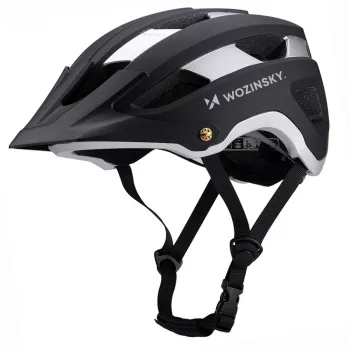 Wozinsky MTB sisak levehető napellenzővel, könnyű, 57-62 cm, fekete-ezüst
