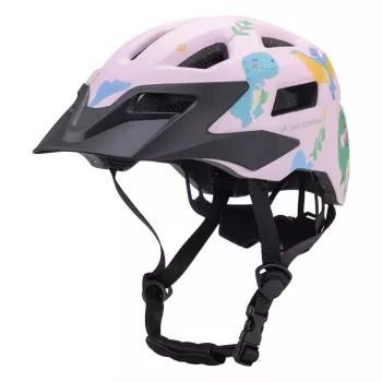 Wozinsky gyerek MTB kerékpáros sisak levehető napellenzővel, 48-52 cm – rózsaszín