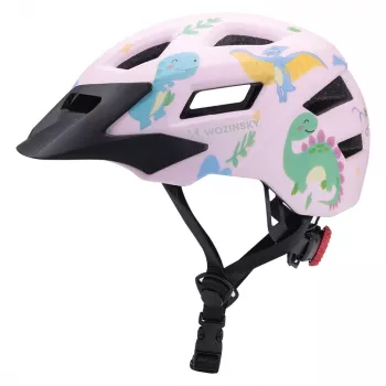 Wozinsky gyerek MTB kerékpáros sisak levehető napellenzővel, 52-56 cm – rózsaszín
