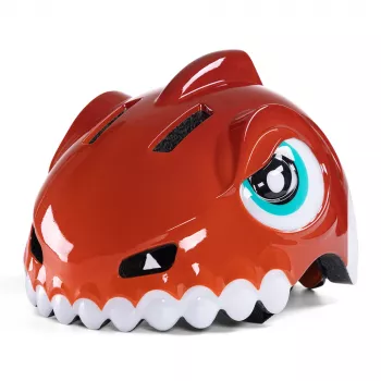 Wozinsky gyerek kerékpáros sisak dinoszaurusz motívummal, 52-56 cm, piros