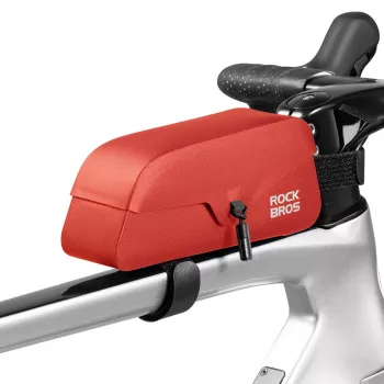 ROCKBROS Bicycle Frame Bag 0.9L Waterproof with Magnetic Buckle - Red