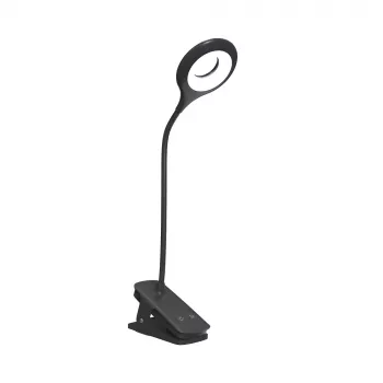 WOZINSKY Mini Wireless LED olvasólámpa csipesszel és USB-C kábellel – fekete