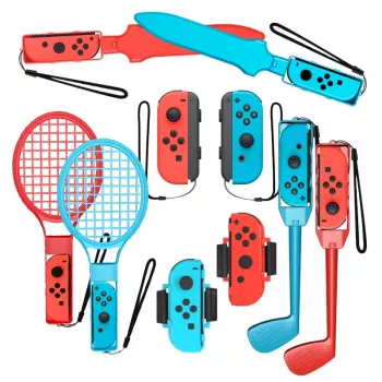 Nintendo Switch Sports 10-in-1 családi tartozékkészlet - piros és kék szett