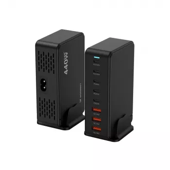 Wozinsky WSL-440 440W GaN QC3 töltőállomás – fekete