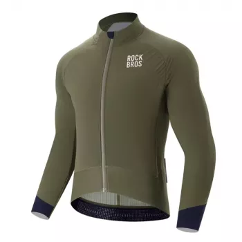 ROCKBROS YDWT014 téli fleece kétrétegű kerékpáros dzseki L méret - zöld