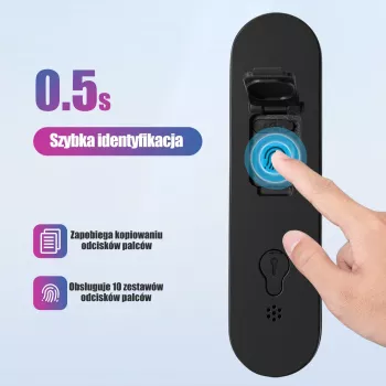 Rockbros SMART ujjlenyomatos és Bluetooth kerékpáros kábeles zár 100 cm fekete