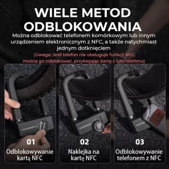 Rockbros RBNS1 SMART NFC U-zár - fekete