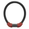 ROCKBROS RKS570-RD kábeles zár – 4 jegyű számkombinációs zár, acélkábel 1,2 m, piros