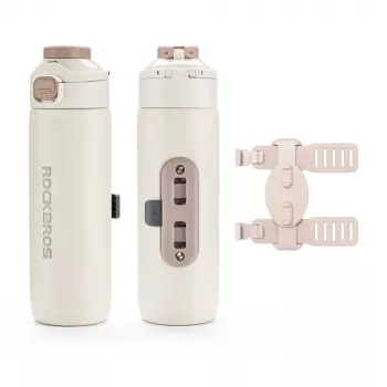 ROCKBROS Thermal Cycling Bottle S550H-1 with Magnetic Strap, Beige, 550 ml
