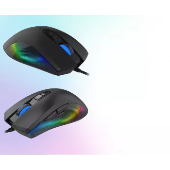 AQIRYS Phoenix vezetékes RGB gamer egér, 12000 DPI, fekete