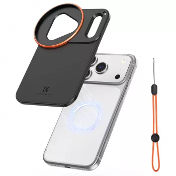 KF Protective Photography Case 58 mm-es objektívtartóval Apple iPhone 17 Pro Max-hoz - fekete