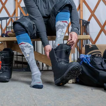 Darn Tough Heady Yeti OTC Midweight with Cushion merinó gyapjú zokni - szürke, L méret