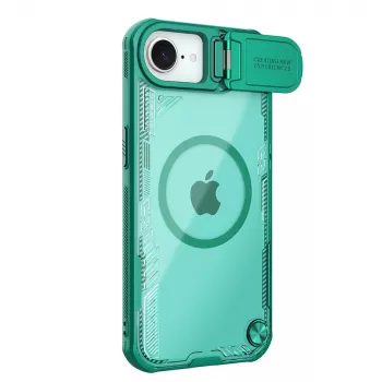 Nillkin Iceblade Prop mágneses tok kamerafedéllel és kitámasztóval iPhone 16e / 17e készülékhez - zöld
