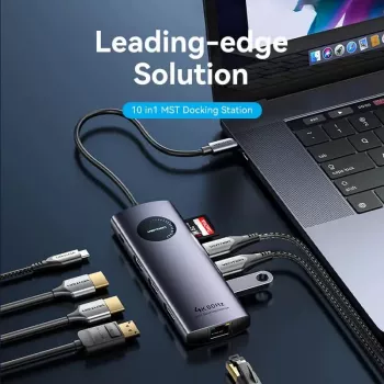 VENTION USB-C 10 az 1-ben dokkoló 8K 30Hz 100W PD LED-kijelzővel