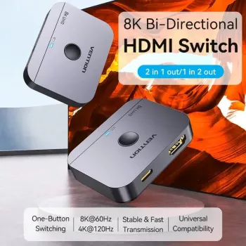 VENTION 2 portos 8K HDMI 2.1 kétirányú switch