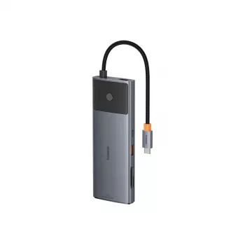 Baseus Metal Gleam II 10-in-1 USB-C hub HDMI USB-A USB-C RJ45 SD/TF – Space Gray