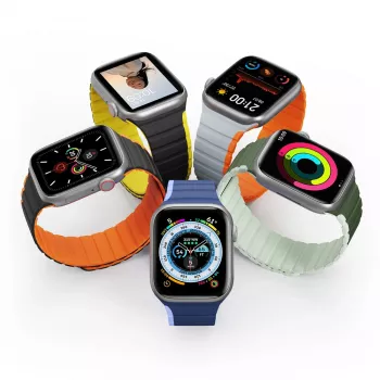 Dux Ducis mágneses szíj Apple Watch SE, Series 9, 8, 7, 6, 5, 4, 3, 2, 1 (41, 40, 38 mm) LD verzió - fekete-sárga