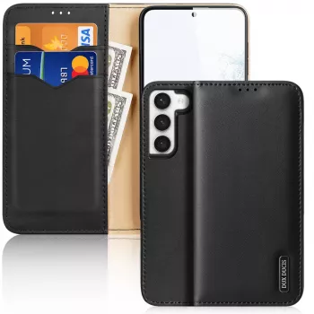 Dux Ducis Hivo flip pénztárcás tok Samsung Galaxy S23+ - RFID-blokkolással, fekete