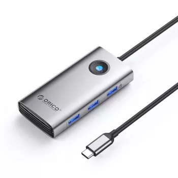ORICO PW11 USB-C dokkoló 6 az 1-ben, 3x USB-A 3.0, 1x USB-C PD 100W, 1x HDMI 4K 30Hz, 1x RJ45 2.5G Ethernet, szürke