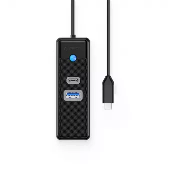 ORICO PWCUR-C3 3 portos USB-C hub USB-A 3.0, USB-C 3.0 és Gigabit Ethernet csatlakozóval - fekete
