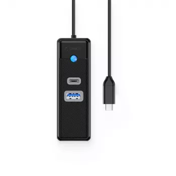 ORICO PW3UR25-C3 3 portos USB-C hub 2,5G Ethernet-csatlakozóval, 0,5 m kábel, fekete