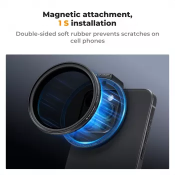 K&F Concept mágneses szűrőklipsz okostelefonhoz 67mm fekete KF01.2675