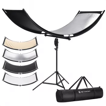 K&F Concept U-alakú 4 az 1-ben ívelt reflektor 180x60cm fényállvánnyal és hordtáskával