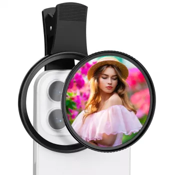 KF Black Diffusion 1/4 szűrő 67mm clip-on adapterrel okostelefonhoz