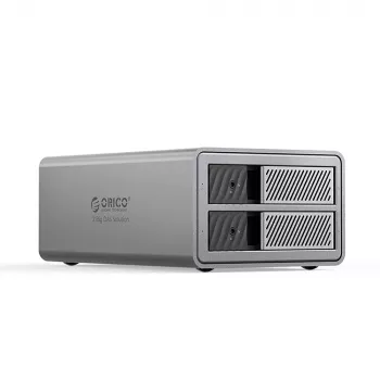 ORICO 9828RU3 2 rekeszes RAID DAS ház 2,5/3,5 inch SATA HDD/SSD-hez, USB 3.0, szürke